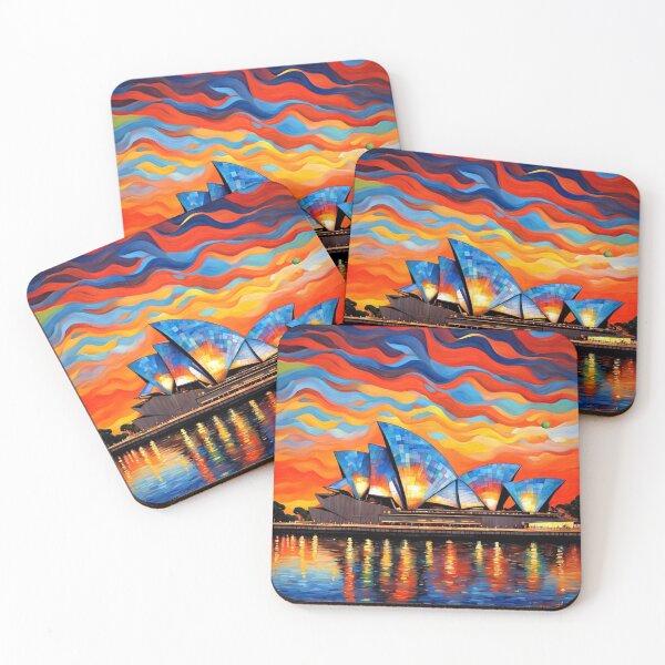 Item preview, Sydney Opera House at sunset designed and sold by George Hutton Hunter.