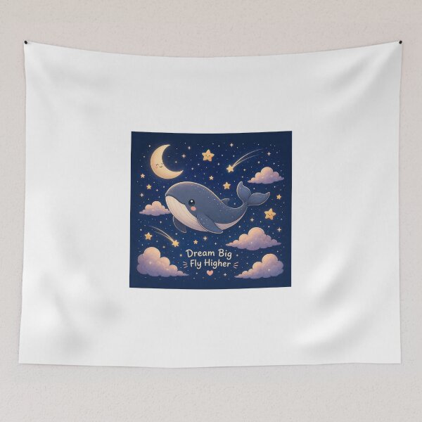 Item preview, Dream Big Flying Whale | Cute Kawaii Space Whale designed and sold by layalistoresa.