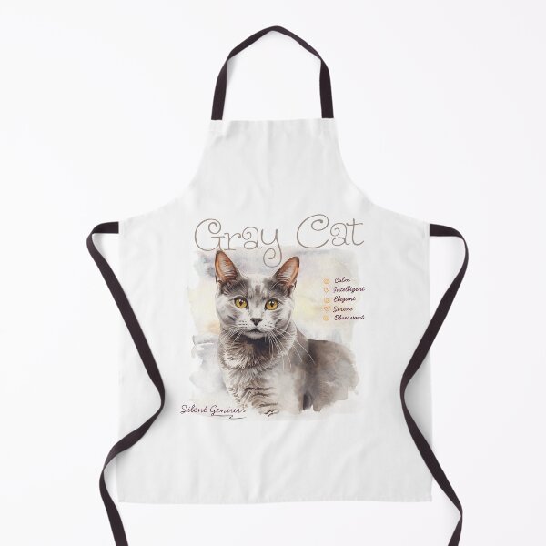 Item preview, Cute Watercolor Gray Cat Silent Genius Aesthetic Illustration designed and sold by KaBaRen.