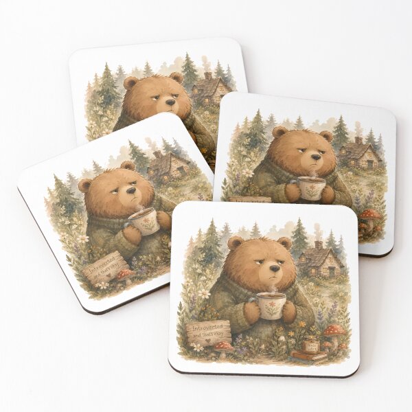 Item preview, Grumpy Bear Cottagecore - Cozy Introvert Aesthetic designed and sold by AbderraimArt.