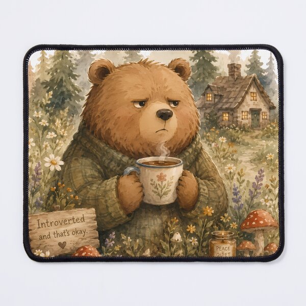 Item preview, Grumpy Bear Cottagecore - Cozy Introvert Aesthetic designed and sold by AbderraimArt.