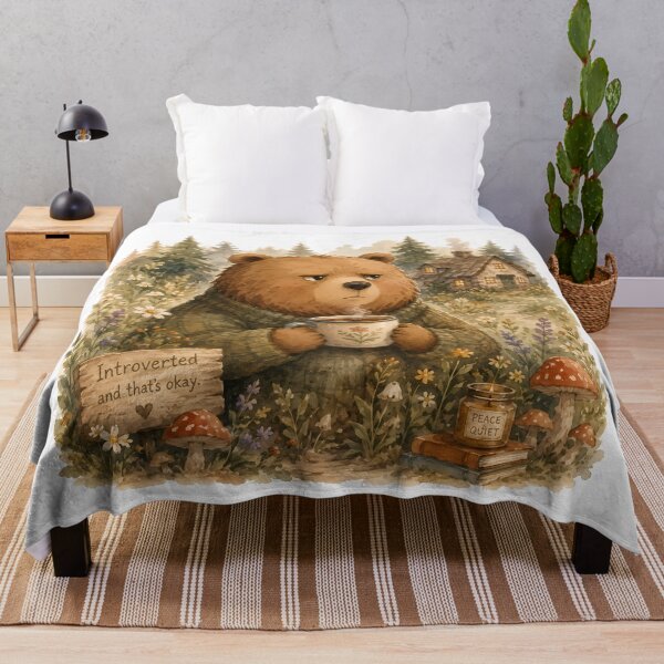 Item preview, Grumpy Bear Cottagecore - Cozy Introvert Aesthetic designed and sold by AbderraimArt.