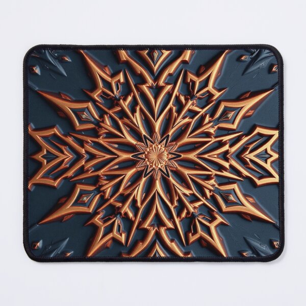 Item preview, Radiant Orange Starburst Mandala Art Print designed and sold by IntelliMindDesigns.