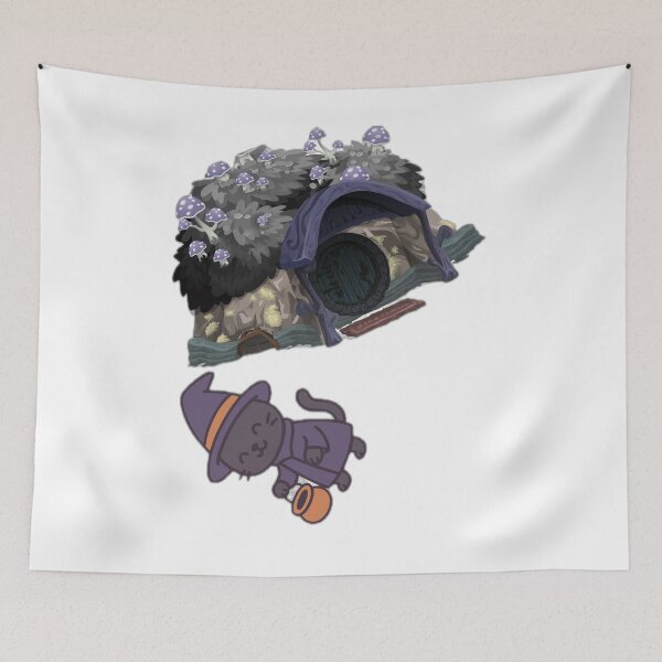 Item preview, Cute Witch Cat and Tiny Home designed and sold by DailyDoodlesBySumbul.