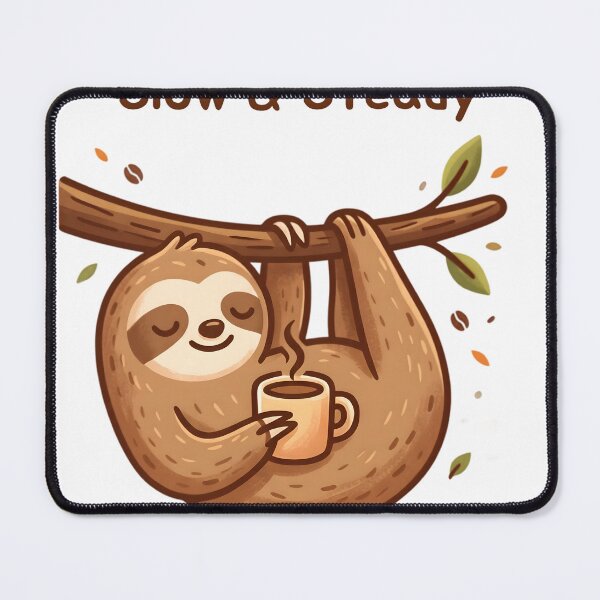 Item preview, Slow & Steady Cute Sleeping Sloth Coffee Retro T-Shirt designed and sold by AVINN-SENPAI.