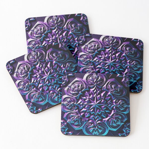 Item preview, Mystical Purple Rose Floral Mandala Print designed and sold by IntelliMindDesigns.