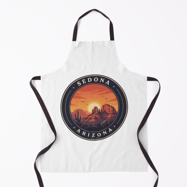 Item preview, Sedona Arizona: Retro Desert Badge with Red Rock Landscape designed and sold by CircinusStore.