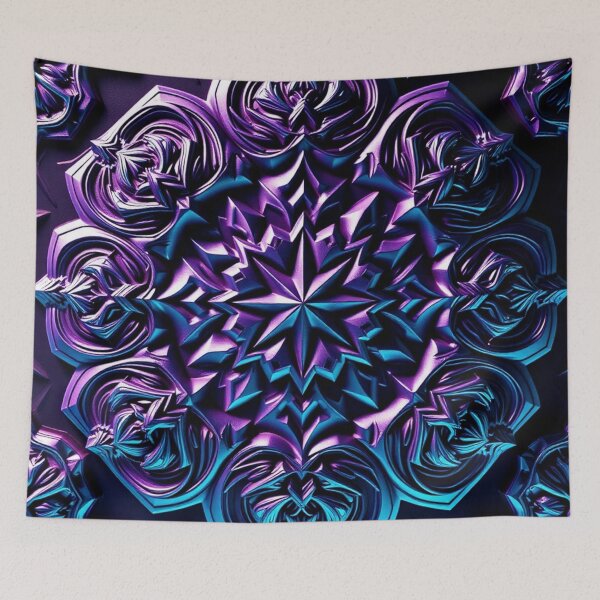 Item preview, Mystical Purple Rose Floral Mandala Print designed and sold by IntelliMindDesigns.