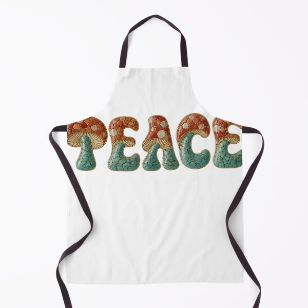 Item preview, Retro Mushroom Peace - Turquoise and Coral Mosaic Art designed and sold by Melian Vintage.