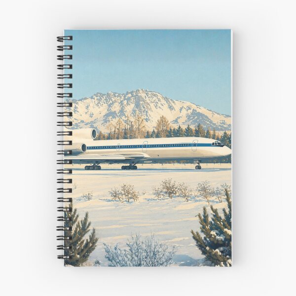 Item preview, Vintage Airliner Winter Mountain Illustration designed and sold by EMairplanes.