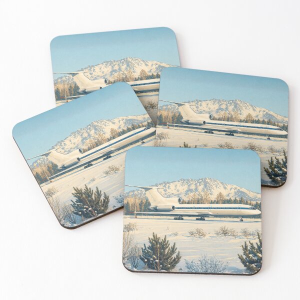 Item preview, Vintage Airliner Winter Mountain Illustration designed and sold by EMaviation_.