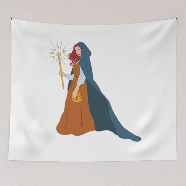 Item preview, Fantasy Sorceress with Magic Staff designed and sold by DailyDoodlesBySumbul.