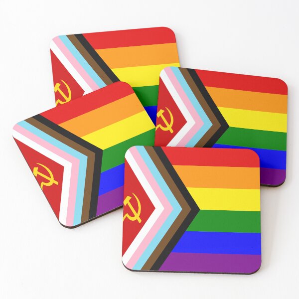 Item preview, Communist Pride Progress Flag Art Print | LGBTQ Hammer & Sickle Poster - Queer Socialism, LGBT Political Art, Progress Pride Decor & Activist Stickers designed and sold by RevolutionToday.