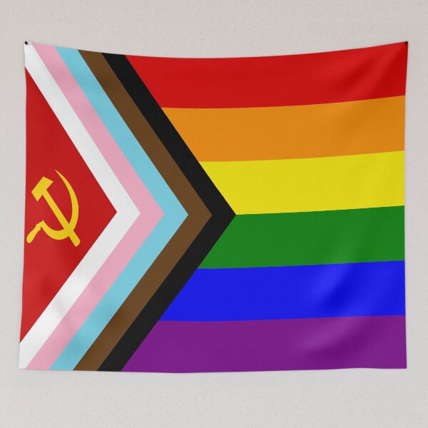 Item preview, Communist Pride Progress Flag Art Print | LGBTQ Hammer & Sickle Poster - Queer Socialism, LGBT Political Art, Progress Pride Decor & Activist Stickers designed and sold by RevolutionToday.