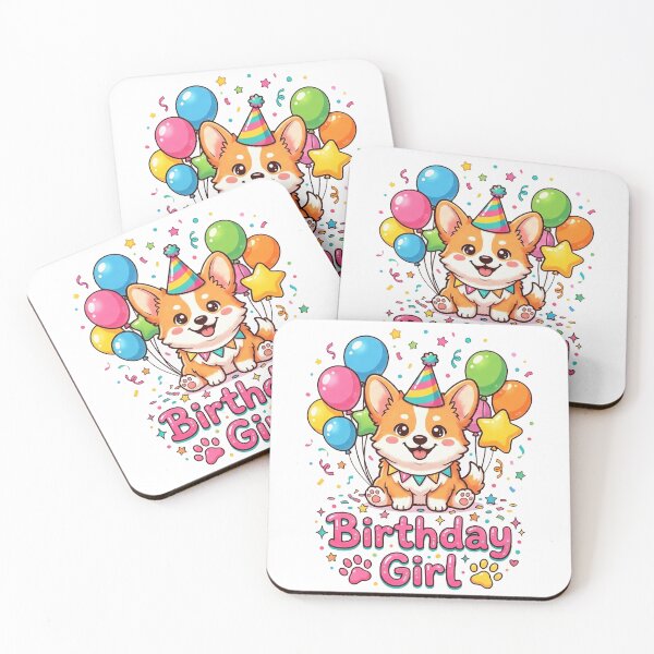 Item preview, Cute Corgi Birthday Girl Shirt, Corgi Birthday Party Balloon Tee, Corgi Birthday Gift for Girls and Dog Lovers designed and sold by Wearable Canvas...