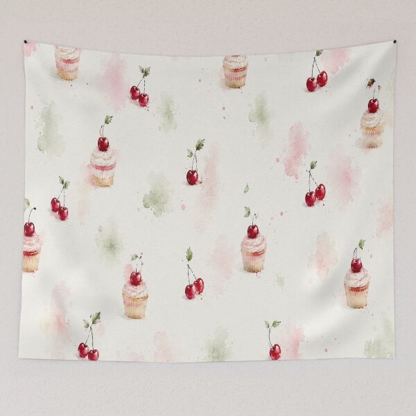 Item preview, The Cherry on Top – Watercolor Cherry Cake Pattern designed and sold by Ingorgia Studio.