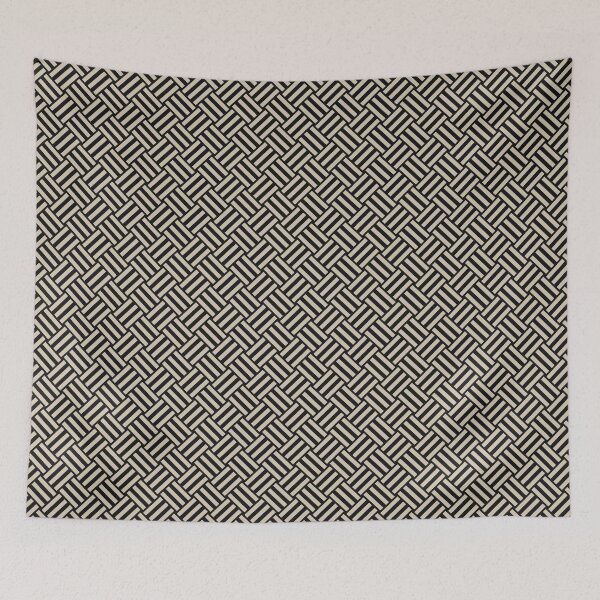 Item preview, Black and Sand basket weave designed and sold by pattern-archive.