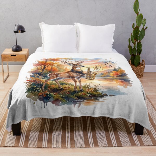 Item preview, Deer Playing Saxophone | Autumn Music Deer Art designed and sold by NatureHarmony16.