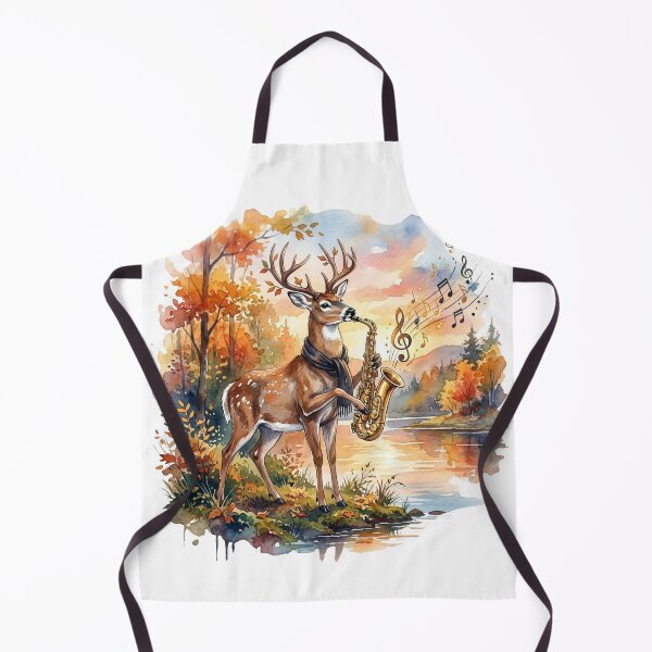 Item preview, Deer Playing Saxophone | Autumn Music Deer Art designed and sold by NatureHarmony16.