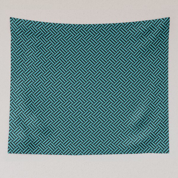 Item preview, Black and Turquoise basket weave designed and sold by pattern-archive.