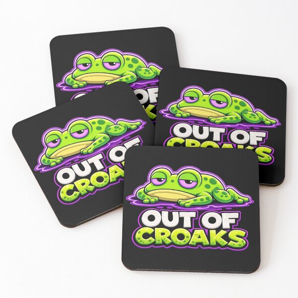 Item preview, Out of Croaks Funny Frog Meme – Lazy Sarcastic Cartoon Aesthetic Design designed and sold by MartBook.