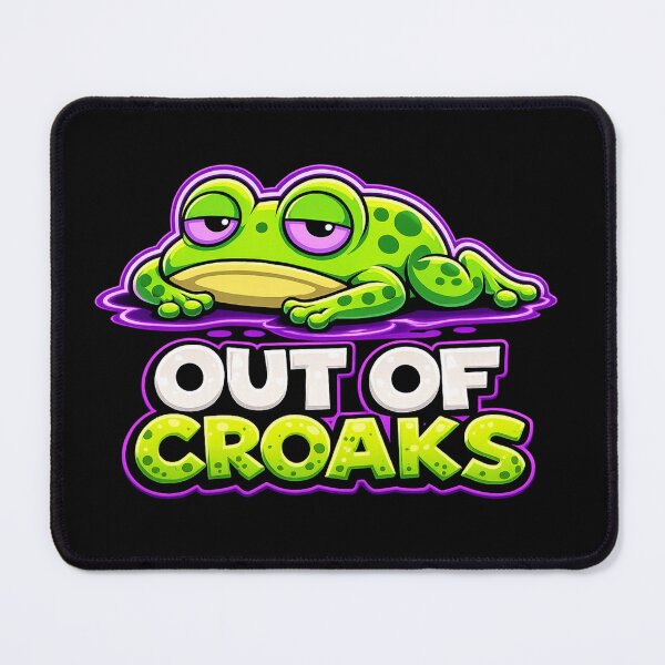 Item preview, Out of Croaks Funny Frog Meme – Lazy Sarcastic Cartoon Aesthetic Design designed and sold by MartBook.