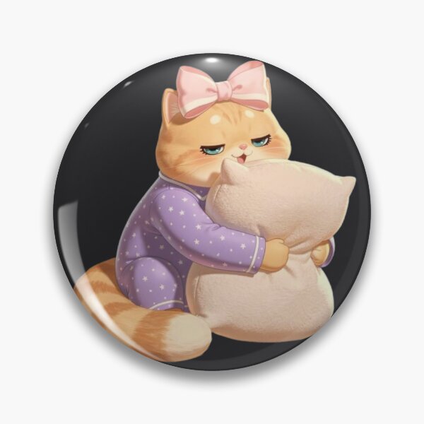 Item preview, Sleepy Pajama Cat Hugging Pillow designed and sold by Moody Vibes Studio.