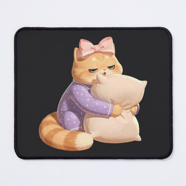 Item preview, Sleepy Pajama Cat Hugging Pillow designed and sold by Moody Vibes Studio.
