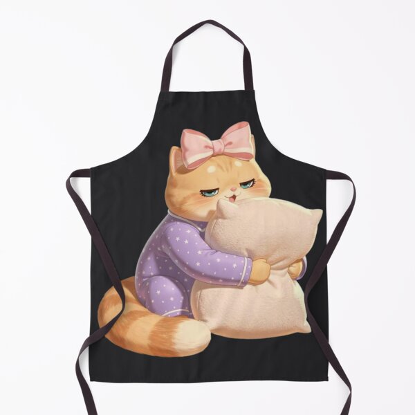 Item preview, Sleepy Pajama Cat Hugging Pillow designed and sold by Luna's World - Moody Vibes Studio.