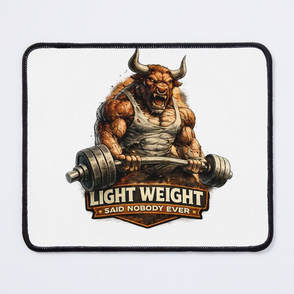 Item preview, Light Weight Said Nobody Ever Funny Gym Bull designed and sold by DryHumorPrints.