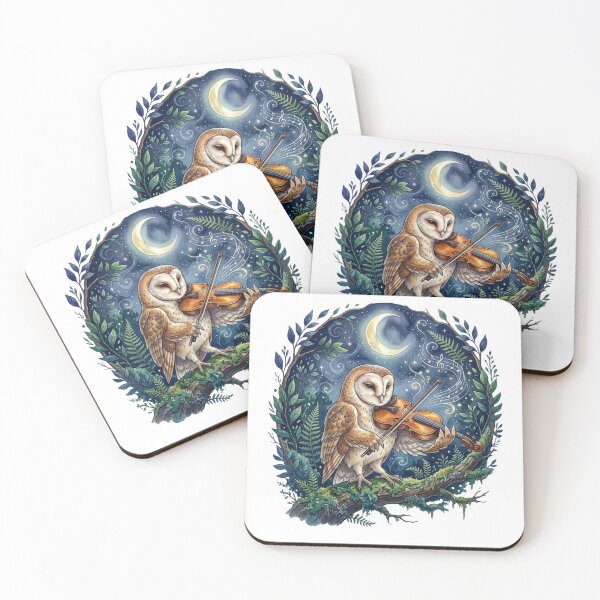 Item preview, Owl Playing Violin | Night Forest Music Art designed and sold by NatureHarmony16.