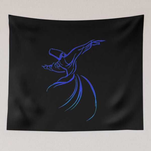 Item preview, Dervish Calligraphy Style Blue Hue Vector Art designed and sold by taiche.