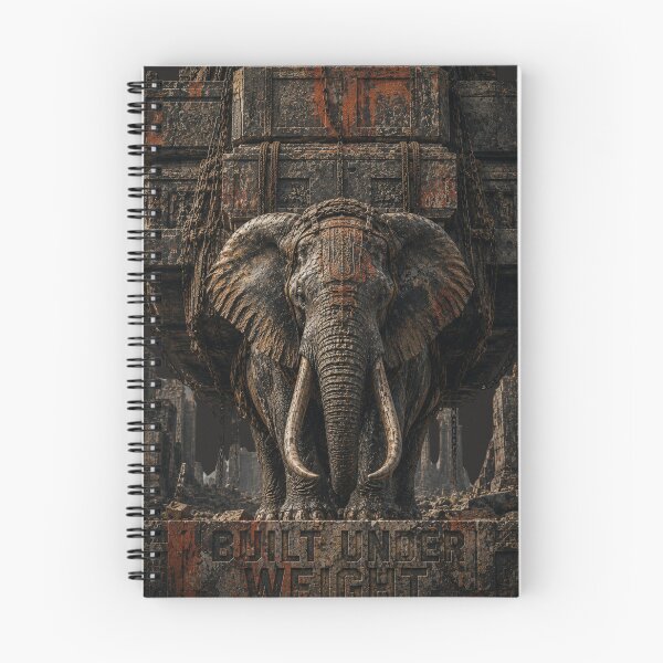 Item preview, Operator Built Under Weight Elephant Industrial Canvas Print designed and sold by SavannaStrikes.