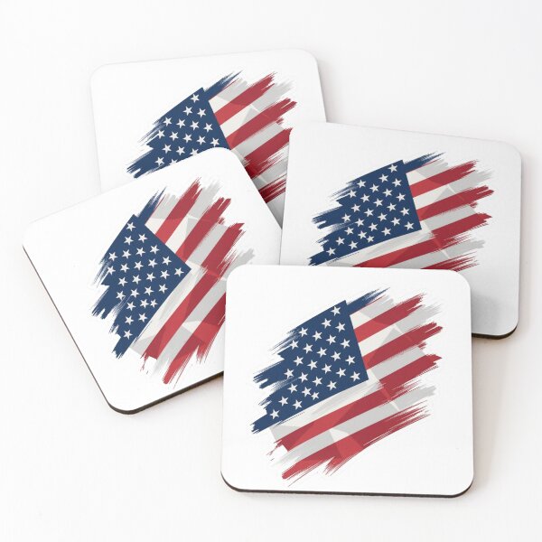 Item preview, Distressed Geometric US Flag Brush Stroke Sticker designed and sold by GeekStickerLab.