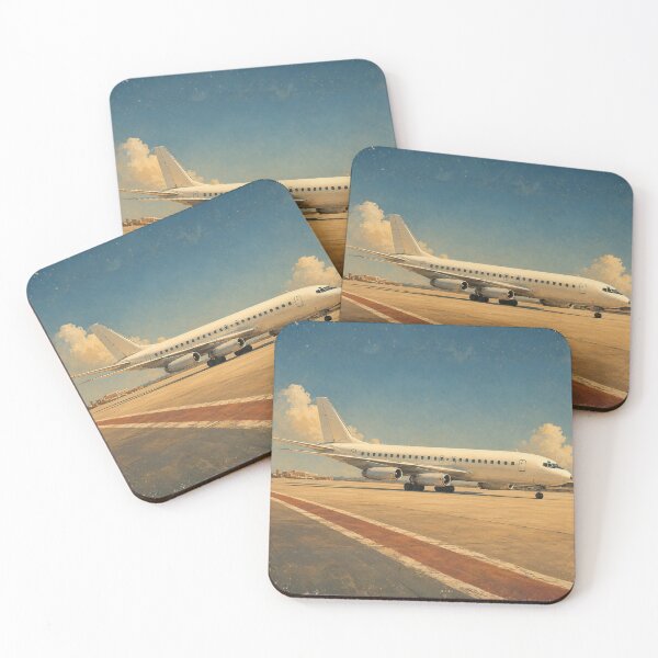 Item preview, Vintage Passenger Airliner at Airport Illustration designed and sold by EMaviation_.