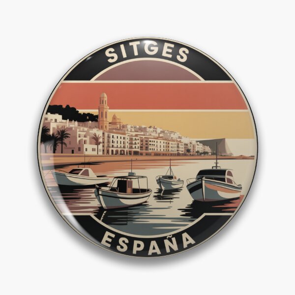 Item preview, Sitges España: Coastal Boats Badge designed and sold by CircinusStore.
