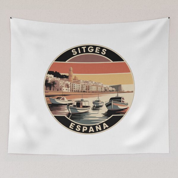Item preview, Sitges España: Coastal Boats Badge designed and sold by CircinusStore.