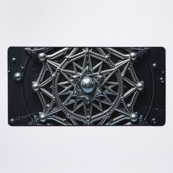 Item preview, Intricate Dark Gothic Mandala Wall Art Print designed and sold by IntelliMindDesigns.