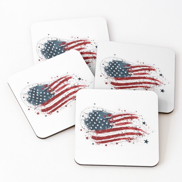 Item preview, Abstract Ink Splatter Swirl American Flag Sticker designed and sold by GeekStickerLab.