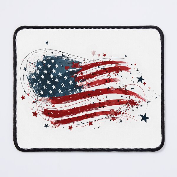 Item preview, Abstract Ink Splatter Swirl American Flag Sticker designed and sold by GeekStickerLab.