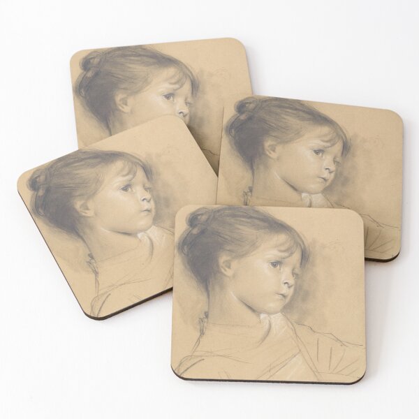 Item preview, Pensive Young Girl Charcoal Portrait Study designed and sold by artofuniverse.