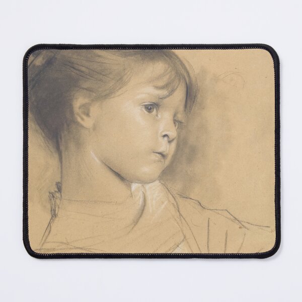 Item preview, Pensive Young Girl Charcoal Portrait Study designed and sold by artofuniverse.