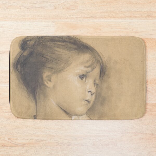 Item preview, Pensive Young Girl Charcoal Portrait Study designed and sold by artofuniverse.