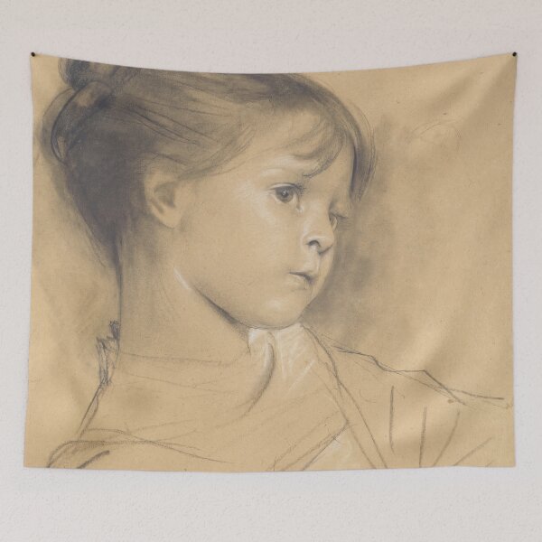 Item preview, Pensive Young Girl Charcoal Portrait Study designed and sold by artofuniverse.