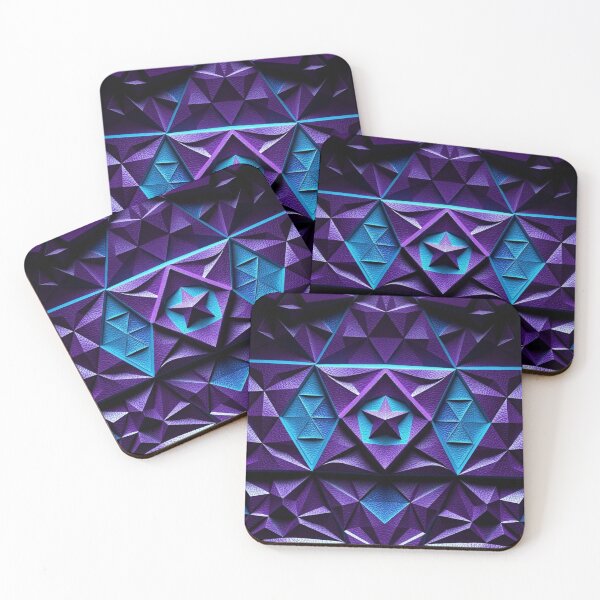 Item preview, Modern Purple Faceted Crystal Mandala Print designed and sold by IntelliMindDesigns.