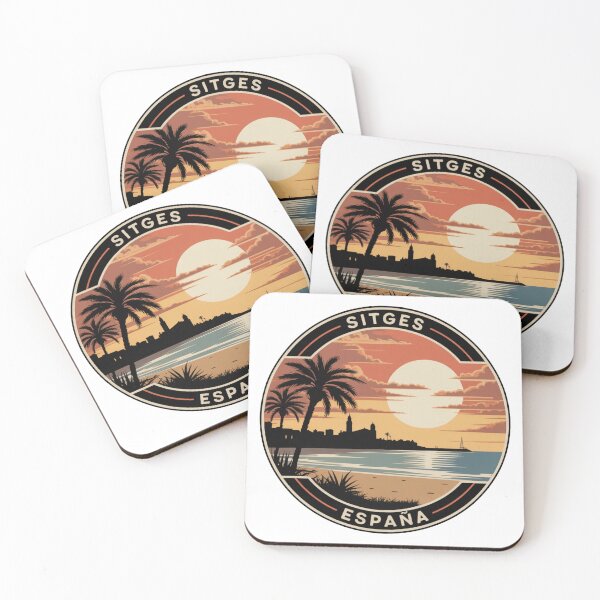 Item preview, Sitges España: Sunset Skyline Badge designed and sold by CircinusStore.