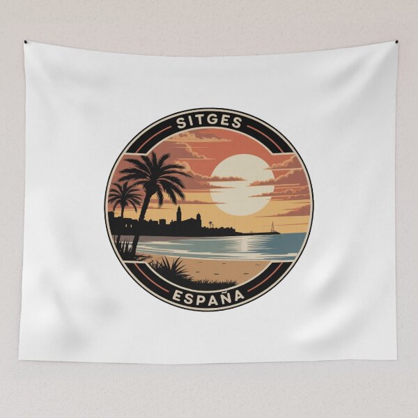 Item preview, Sitges España: Sunset Skyline Badge designed and sold by CircinusStore.