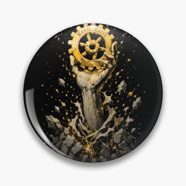 Item preview, Surreal Mechanical Gear Sun Rising from Stone Hand Art designed and sold by RoyalEarthstore.