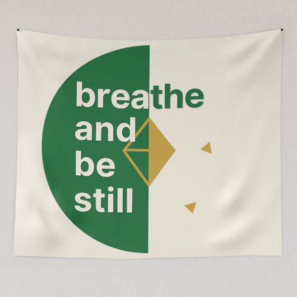 Item preview, Breathe and Be Still – Inspirational Wellness Typography Design designed and sold by CosmicQuietLab.