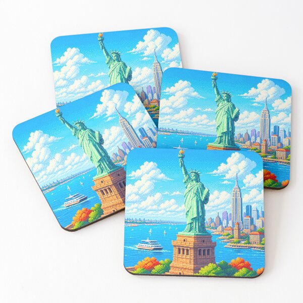 Item preview, If NYC were a video game, this would be the title screen. Limited stock. #pixelart #america #nyc designed and sold by Kittcatking.